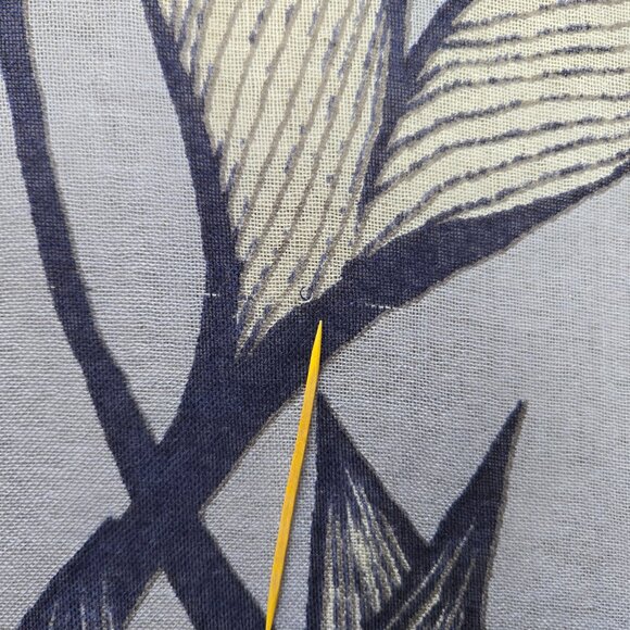 Kinross Silk Cashmere Scarf Blue Leaves - Picture 10 of 15